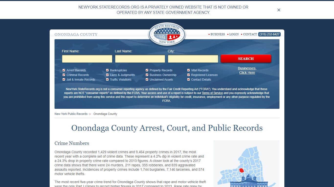 Onondaga County Arrest, Court, and Public Records