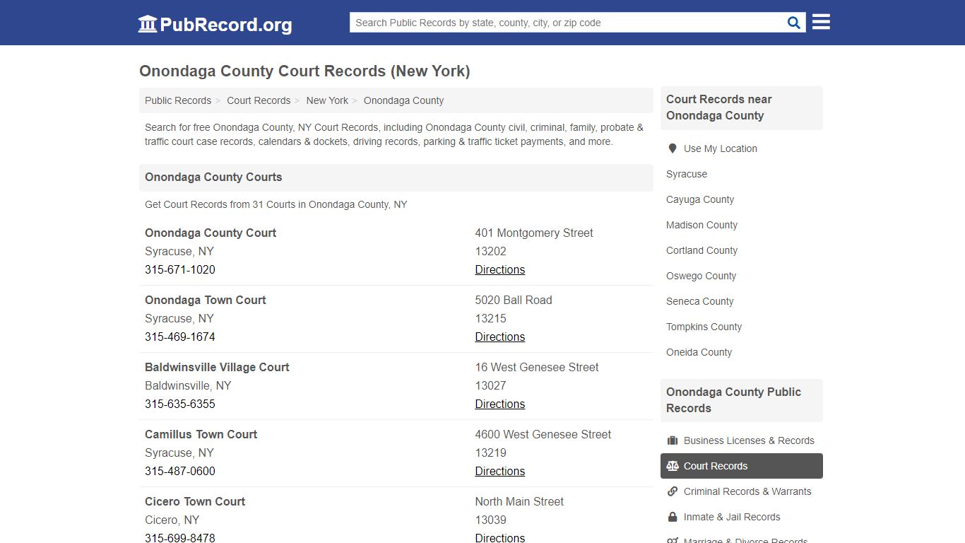 Free Onondaga County Court Records (New York Court Records)