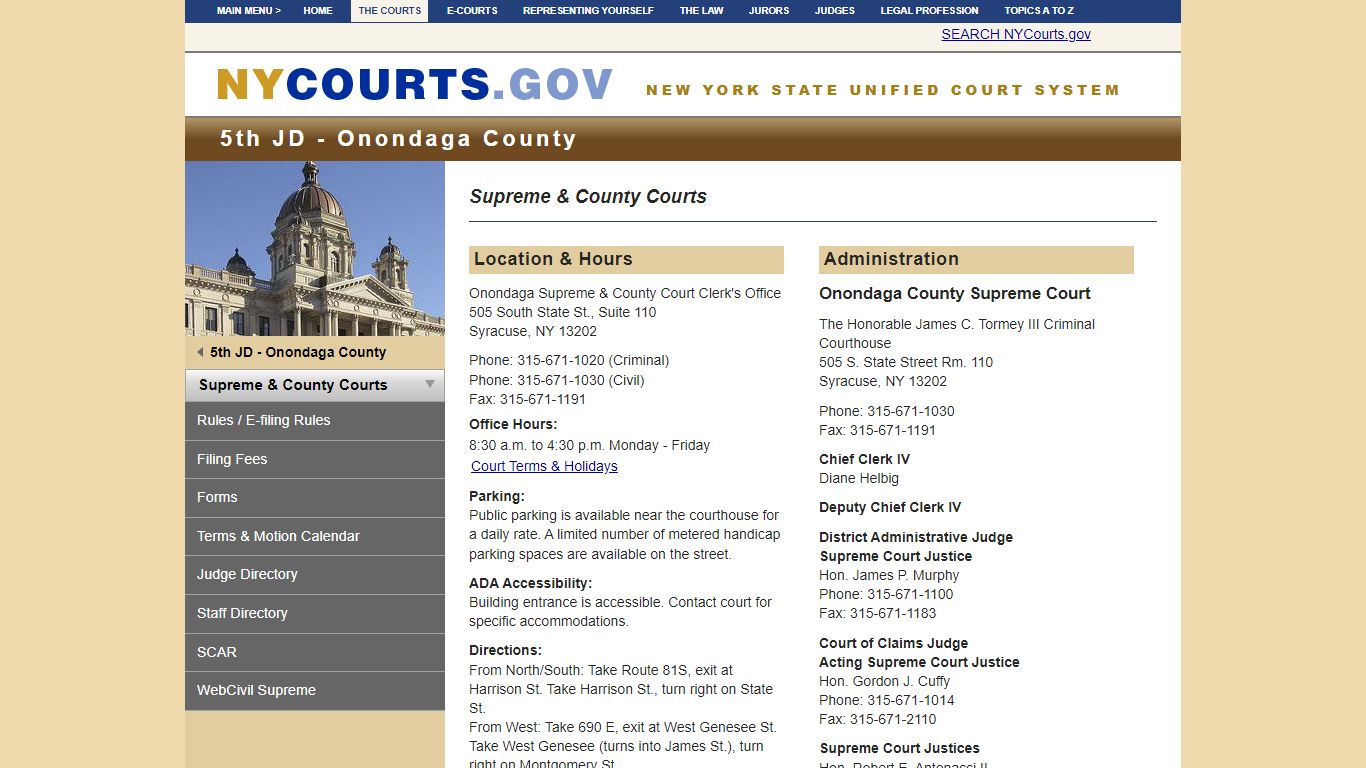 Supreme & County Courts - Onandaga County | NYCOURTS.GOV